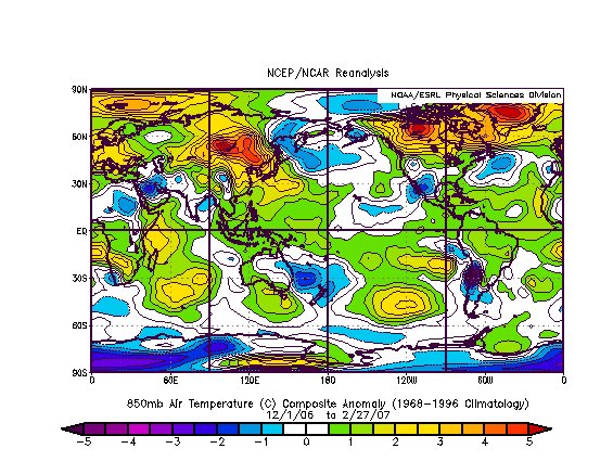 850 hPa Temperature on the World