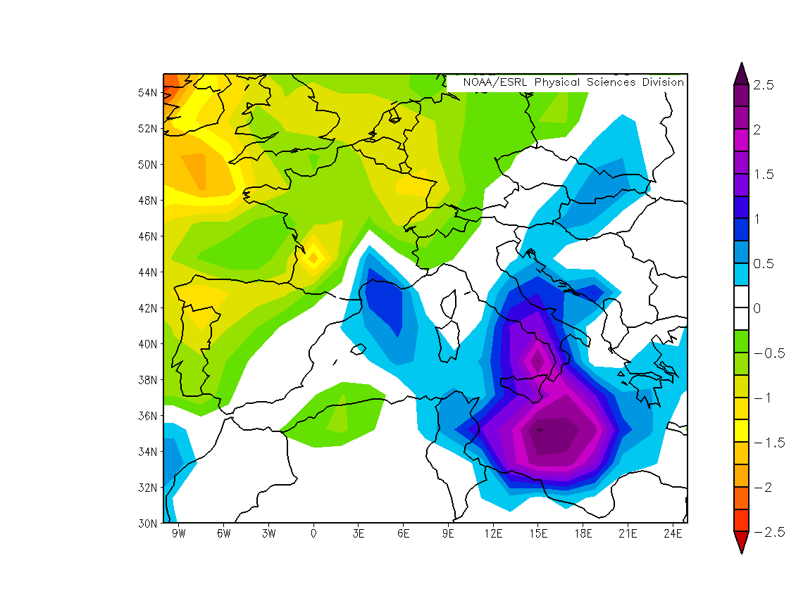 surface temperature anomaly