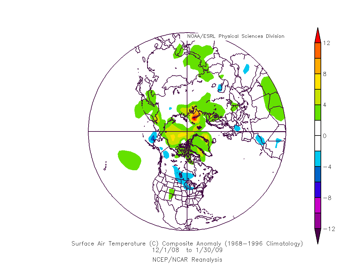 surface temperature anomaly