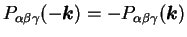 $ P_{\alpha \beta \gamma} (-{\mbox{\boldmath$k$}}) =
- P_{\alpha \beta \gamma} ({\mbox{\boldmath$k$}})$