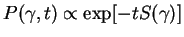 $P(\gamma,t)\propto \exp[-t S(\gamma)]$