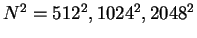 $N^2 = 512^2, 1024^2, 2048^2$